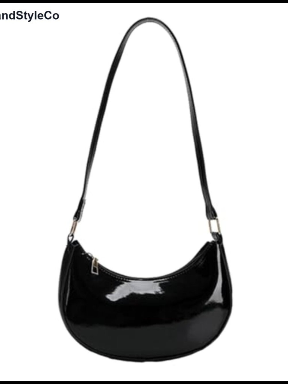 Vegan Patent Leather Hobo Clutch Mini Shoulder Bag